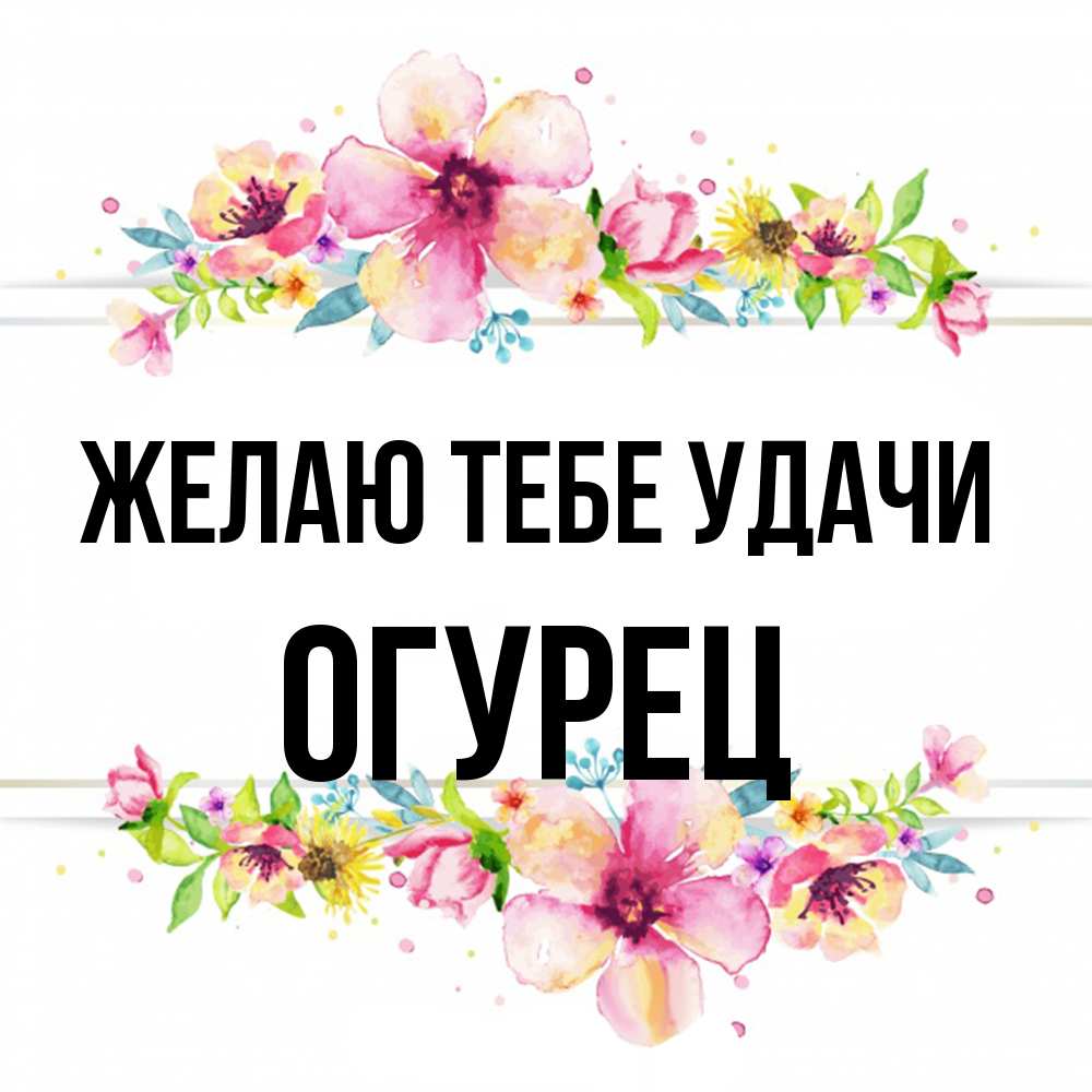 Открытка на каждый день с именем, Огурец Желаю тебе удачи пусть повезет 1 Прикольная открытка с пожеланием онлайн скачать бесплатно 
