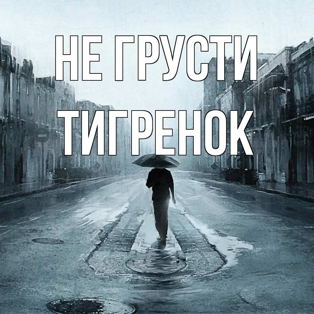 Открытка на каждый день с именем, Тигpенок Не грусти опустевшая улица Прикольная открытка с пожеланием онлайн скачать бесплатно 