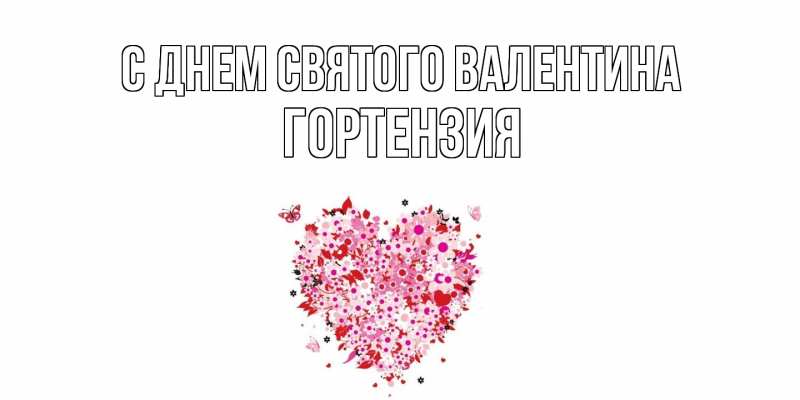 Картинка С днем Святого Валентина, Гортензия