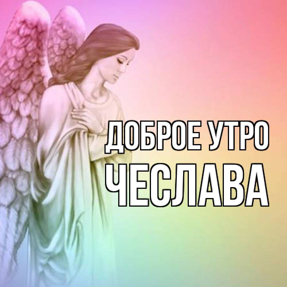 Открытка на каждый день с именем, Чеслава Доброе утро крылья Прикольная открытка с пожеланием онлайн скачать бесплатно 