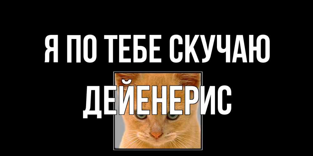 Открытка на каждый день с именем, Дейенерис Я по тебе скучаю открытки рыжий котенок скучает по тебе Прикольная открытка с пожеланием онлайн скачать бесплатно 
