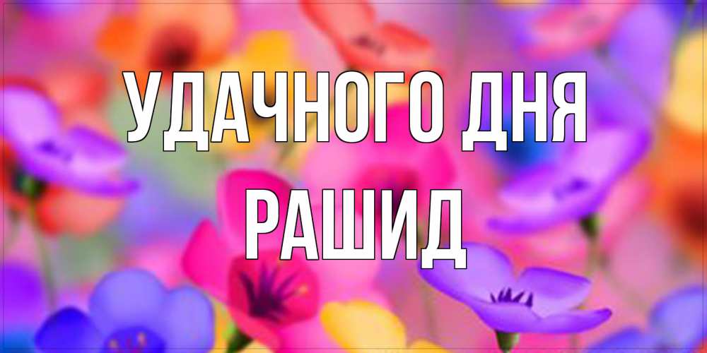 Открытка на каждый день с именем, Рашид Удачного дня открытка повышающая настроение Прикольная открытка с пожеланием онлайн скачать бесплатно 