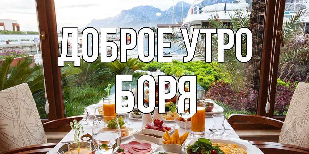 Открытка на каждый день с именем, Боря Доброе утро тропическое утро Прикольная открытка с пожеланием онлайн скачать бесплатно 