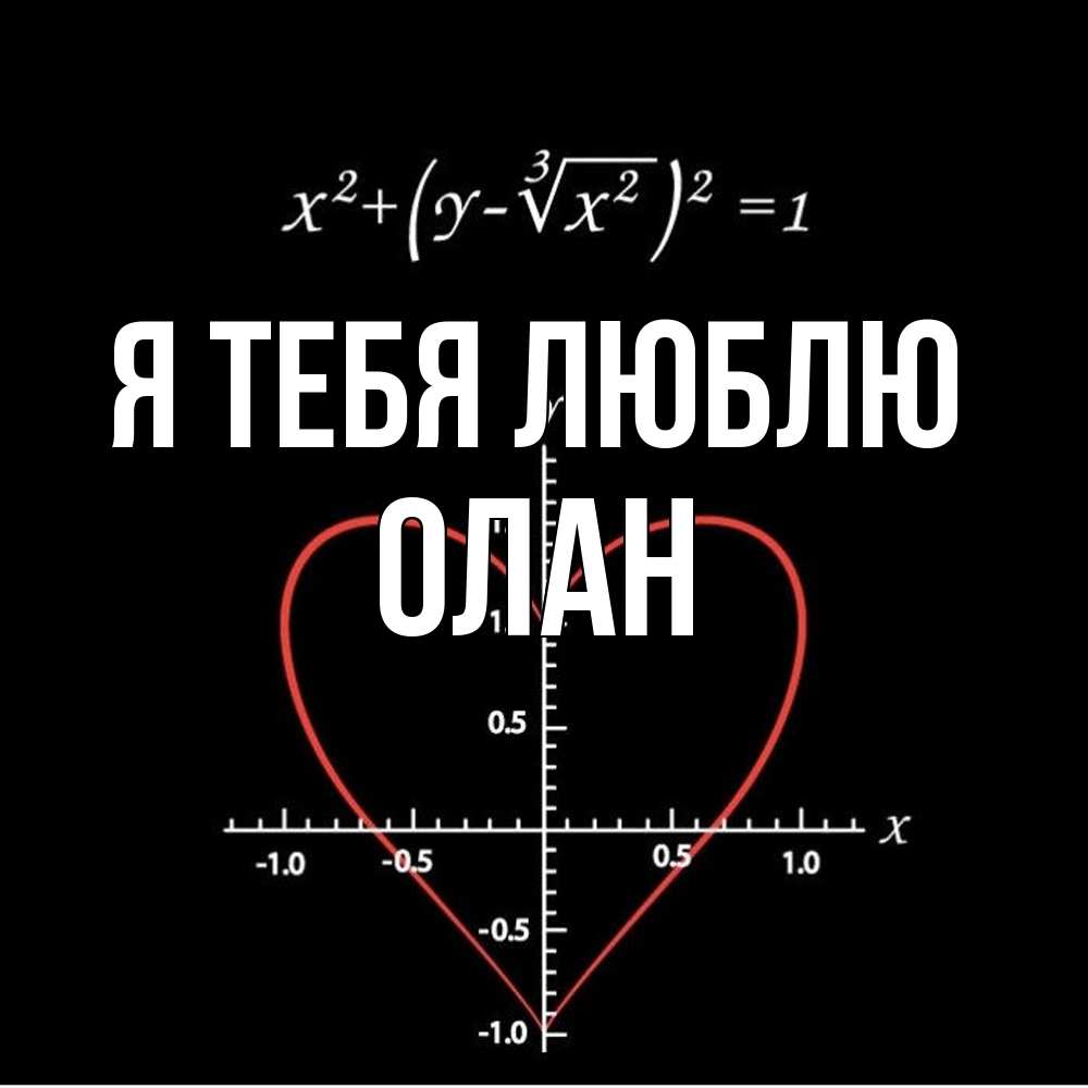 Открытка на каждый день с именем, Олан Я тебя люблю сердечная формула Прикольная открытка с пожеланием онлайн скачать бесплатно 