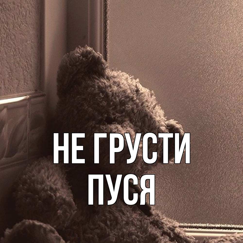 Открытка на каждый день с именем, Пуся Не грусти стекол рефленое Прикольная открытка с пожеланием онлайн скачать бесплатно 