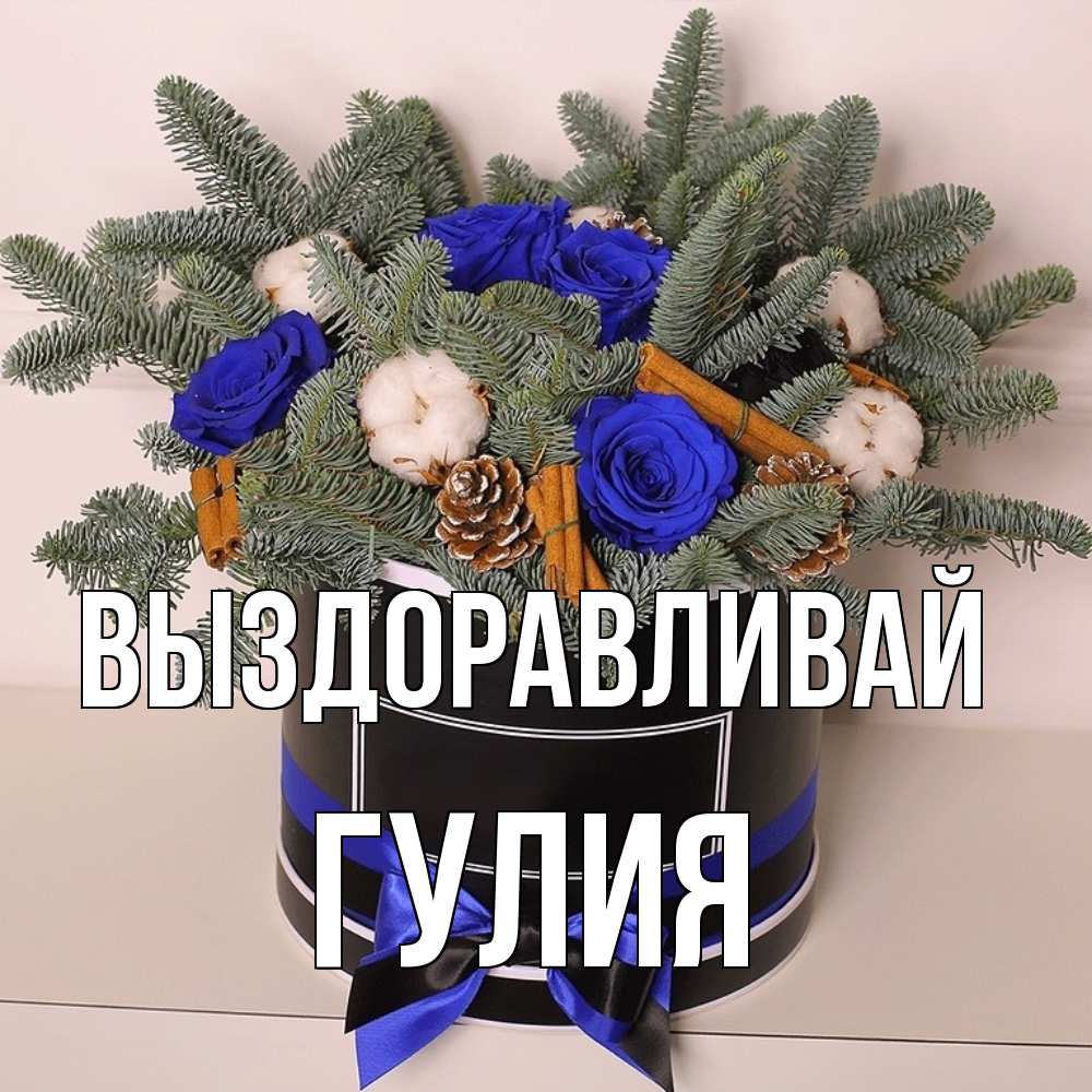 Открытка на каждый день с именем, Гулия Выздоравливай короче кто то загрузил эти шишки Прикольная открытка с пожеланием онлайн скачать бесплатно 