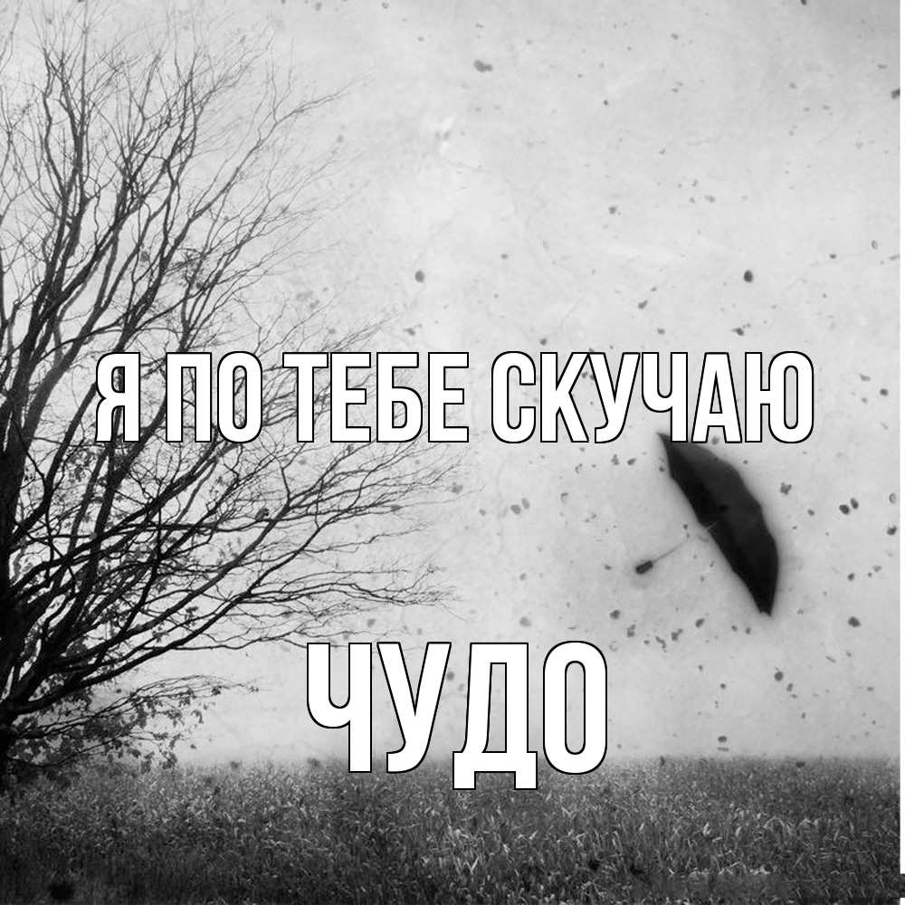 Открытка на каждый день с именем, Чудо Я по тебе скучаю зонт летит Прикольная открытка с пожеланием онлайн скачать бесплатно 