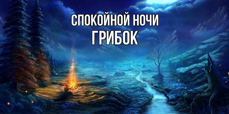Картинка Спокойной ночи, Грибок