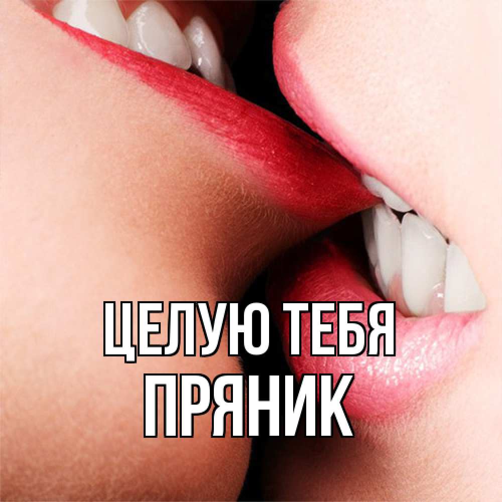 Открытка на каждый день с именем, Пряник Целую тебя поцелуй открытки бесплатно Прикольная открытка с пожеланием онлайн скачать бесплатно 