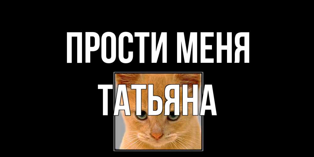Открытка на каждый день с именем, Татьяна Прости меня рыжий грустный кот просит прощения Прикольная открытка с пожеланием онлайн скачать бесплатно 