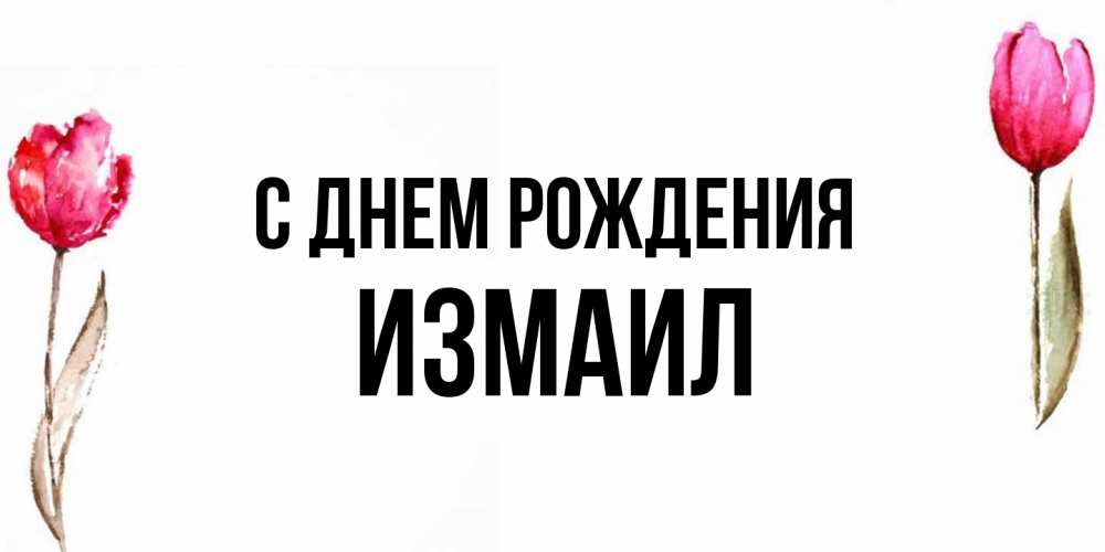 Открытка на каждый день с именем, Измаил С днем рождения открытки акварелью с цветами Прикольная открытка с пожеланием онлайн скачать бесплатно 