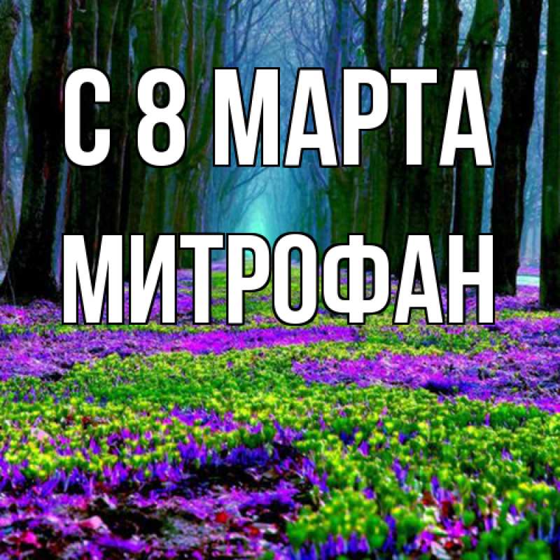 Открытка с именем, Митрофан, C 8 МАРТА
