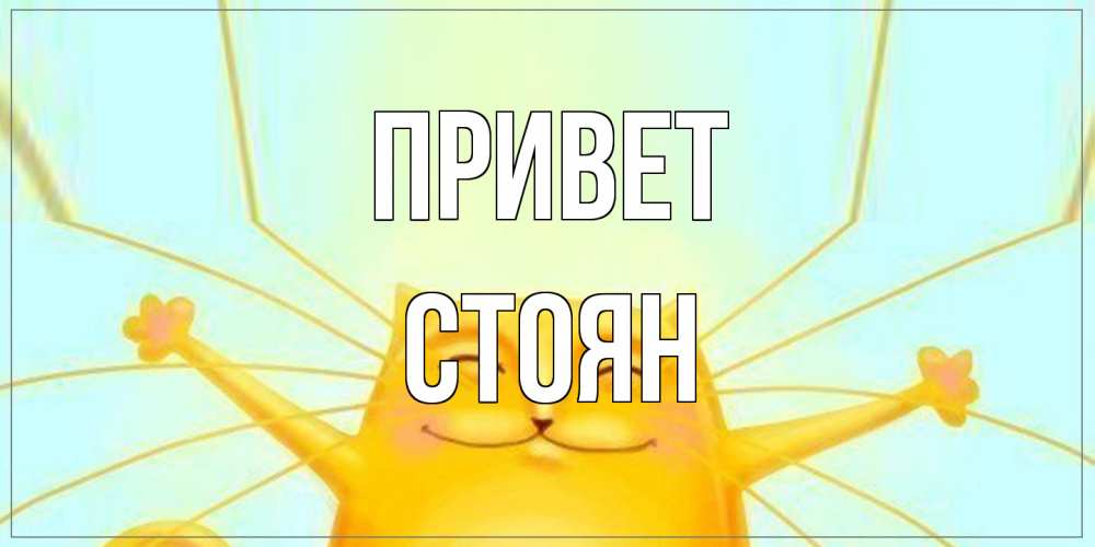 Открытка на каждый день с именем, Стоян Привет кот Прикольная открытка с пожеланием онлайн скачать бесплатно 