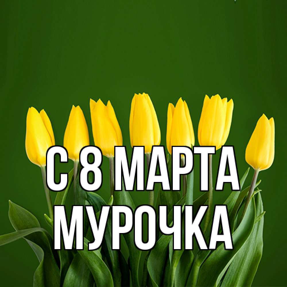 Открытка на каждый день с именем, Мурочка C 8 МАРТА желтого цвета 3 Прикольная открытка с пожеланием онлайн скачать бесплатно 