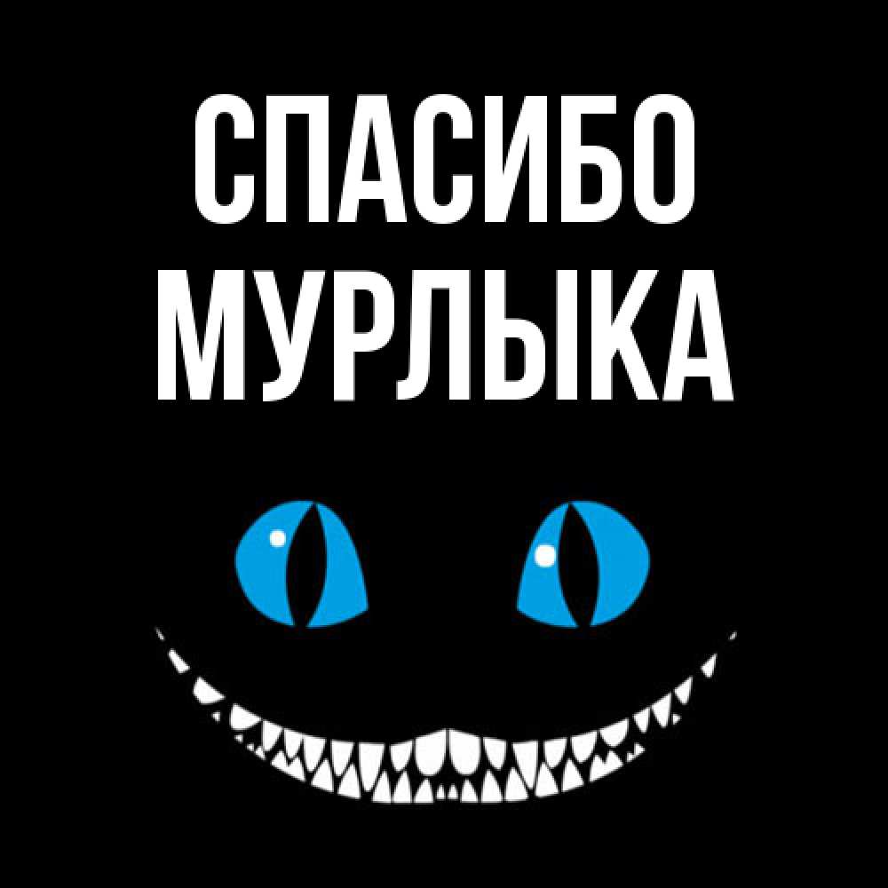 Открытка на каждый день с именем, мурлыка Спасибо благодарю от чеширика Прикольная открытка с пожеланием онлайн скачать бесплатно 