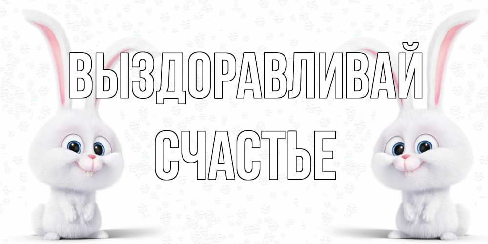 Открытка на каждый день с именем, счастье Выздоравливай не болей с зайцем Прикольная открытка с пожеланием онлайн скачать бесплатно 