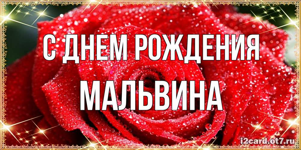 Открытка на каждый день с именем, Мальвина С днем рождения роса и роза. открытка с красивой розой Прикольная открытка с пожеланием онлайн скачать бесплатно 