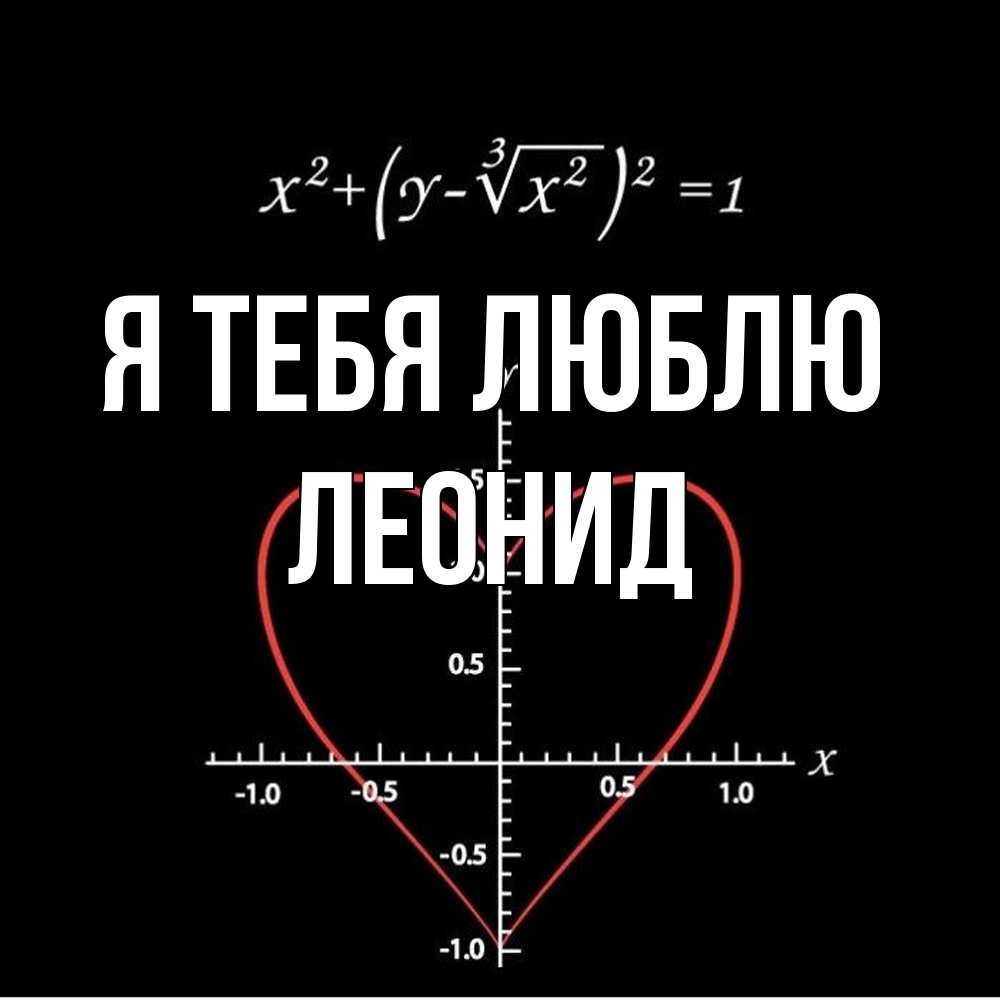 Открытка на каждый день с именем, Леонид Я тебя люблю сердечная формула Прикольная открытка с пожеланием онлайн скачать бесплатно 
