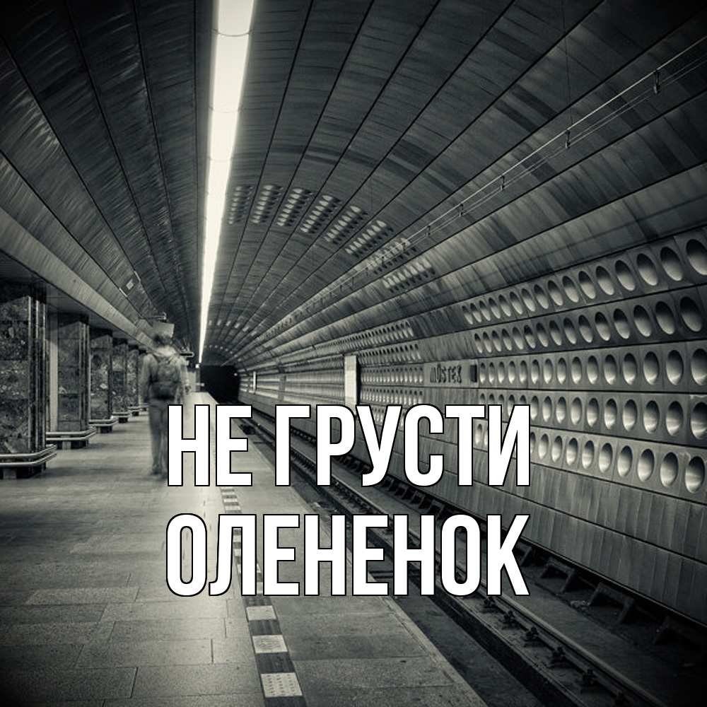 Открытка на каждый день с именем, Олененок Не грусти пустая станция метро Прикольная открытка с пожеланием онлайн скачать бесплатно 