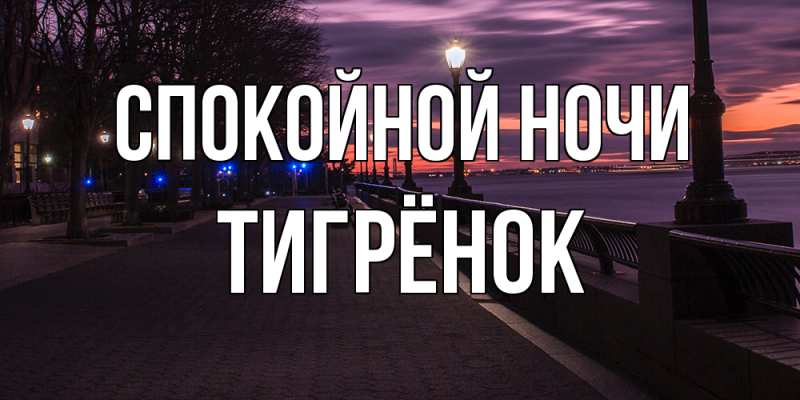 Картинка Спокойной ночи, Тигрёнок