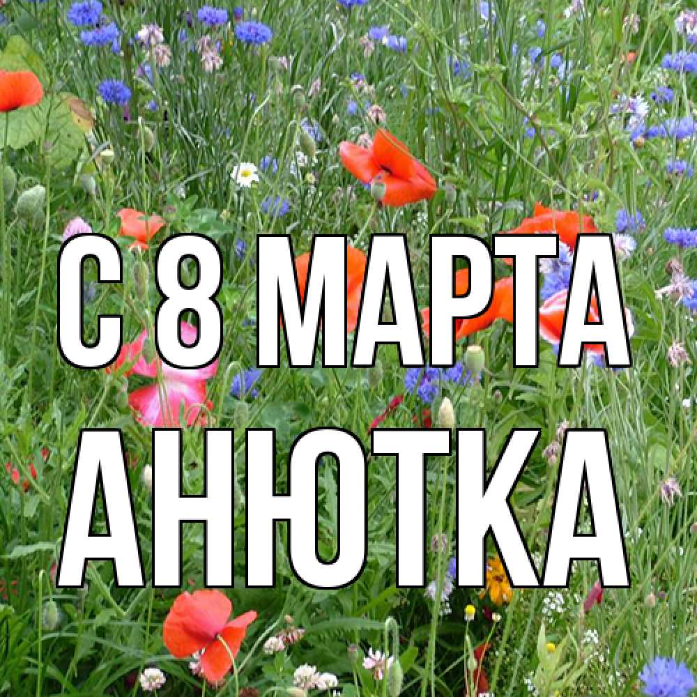 Открытка на каждый день с именем, Анютка C 8 МАРТА международный женский день 4 Прикольная открытка с пожеланием онлайн скачать бесплатно 