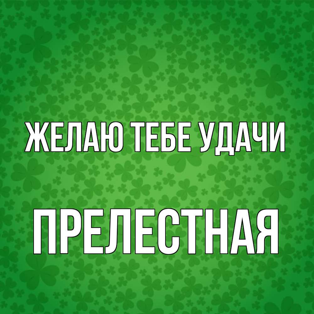 Открытка на каждый день с именем, Прелестная Желаю тебе удачи много листочков на удачу Прикольная открытка с пожеланием онлайн скачать бесплатно 