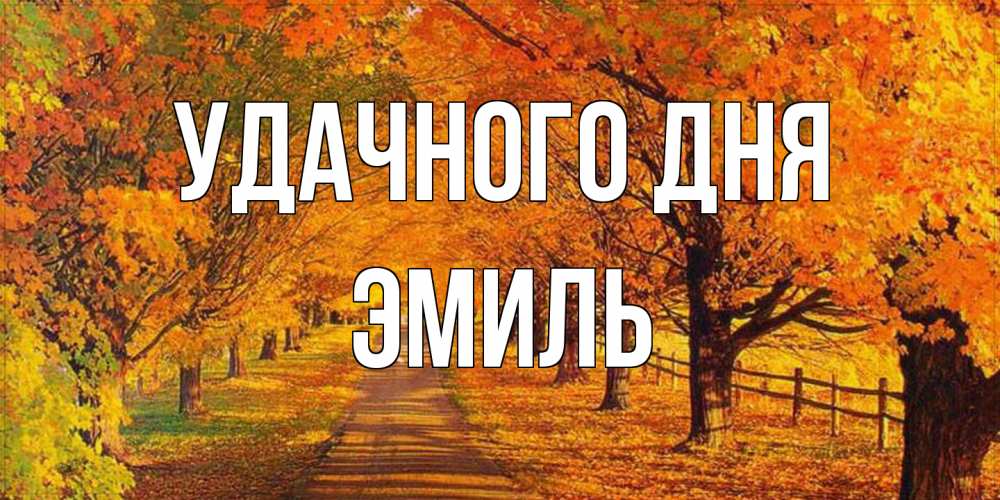 Открытка на каждый день с именем, Эмиль Удачного дня деревья с осенними листьями Прикольная открытка с пожеланием онлайн скачать бесплатно 