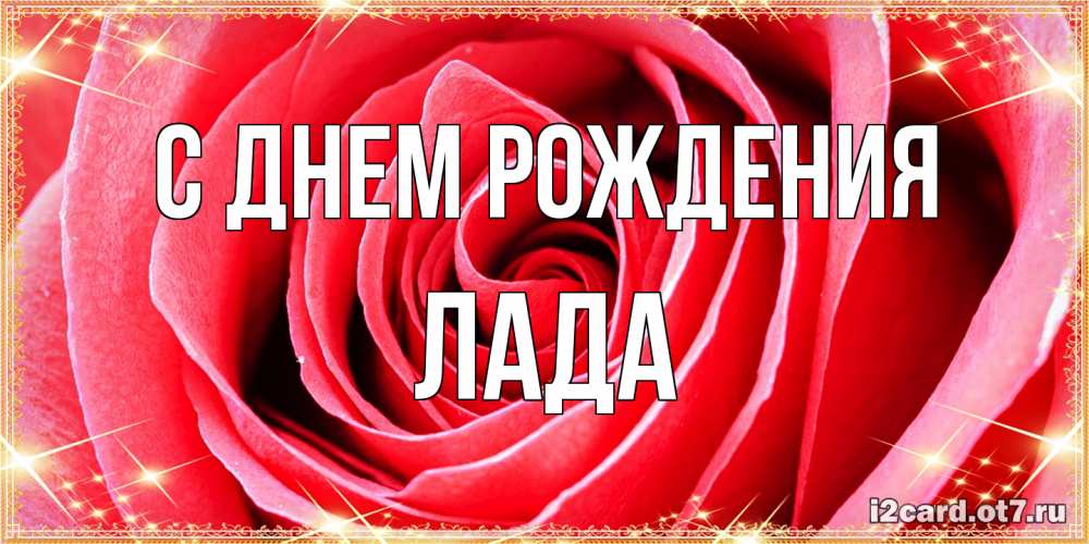 Открытка на каждый день с именем, Лада С днем рождения розовая роза очень крупный бутон Прикольная открытка с пожеланием онлайн скачать бесплатно 
