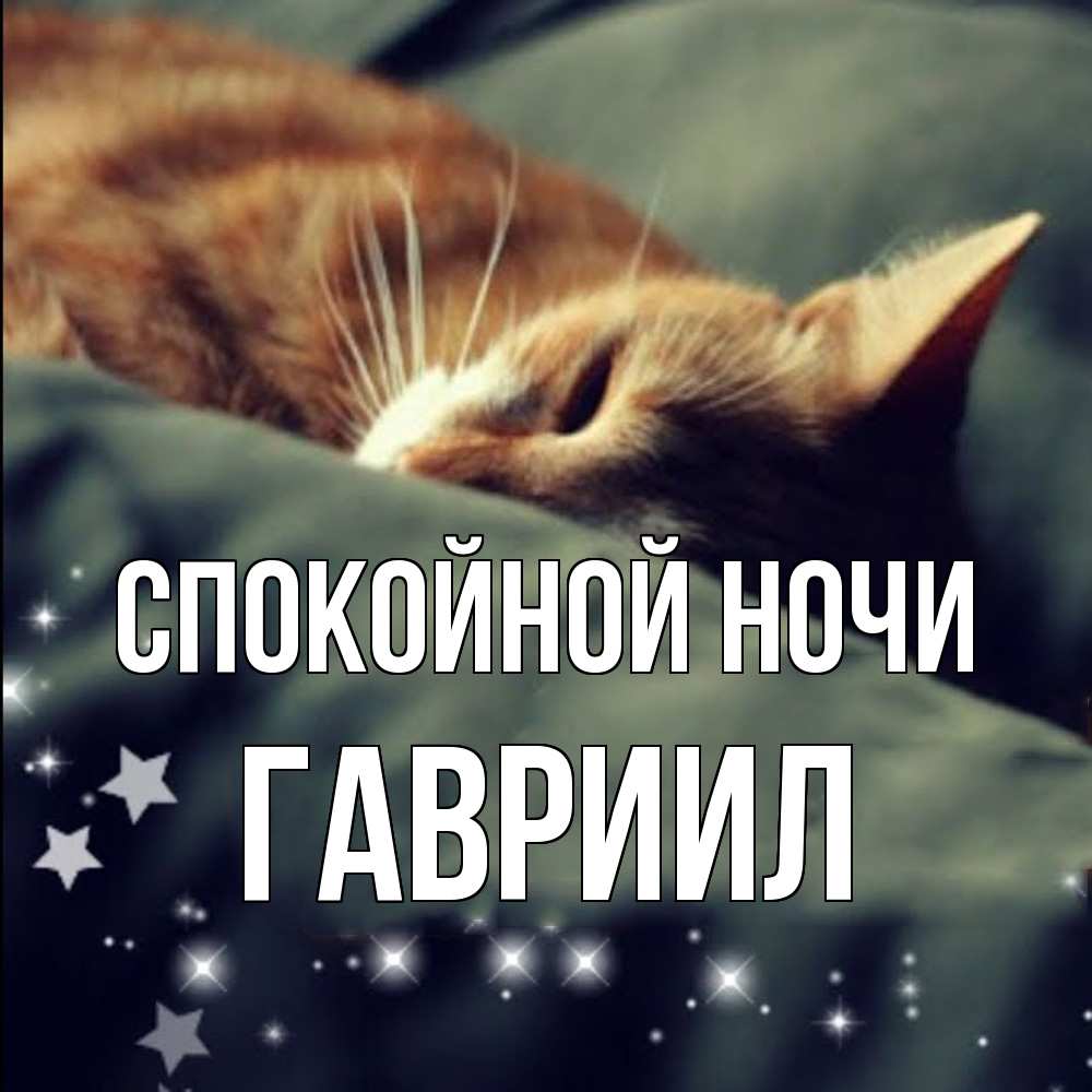 Открытка на каждый день с именем, Гавриил Спокойной ночи кроватка Прикольная открытка с пожеланием онлайн скачать бесплатно 