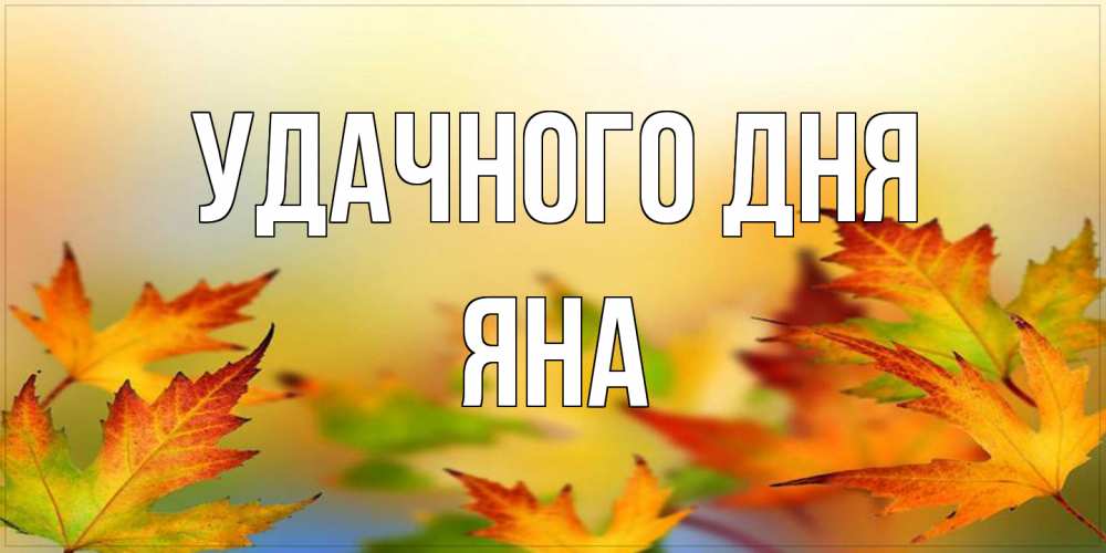Открытка на каждый день с именем, Яна Удачного дня открытка с пожеланием хорошего осеннего дня Прикольная открытка с пожеланием онлайн скачать бесплатно 