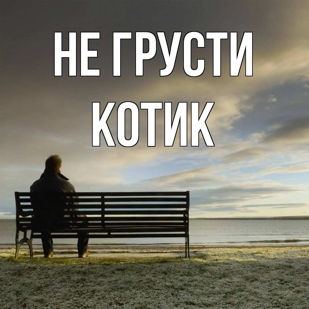 Открытка на каждый день с именем, Котик Не грусти озеро Прикольная открытка с пожеланием онлайн скачать бесплатно 