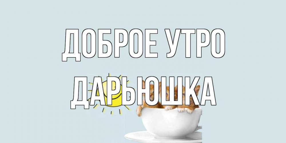 Открытка на каждый день с именем, Дарьюшка Доброе утро котята Прикольная открытка с пожеланием онлайн скачать бесплатно 