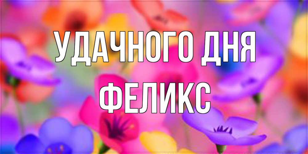 Открытка на каждый день с именем, Феликс Удачного дня открытка повышающая настроение Прикольная открытка с пожеланием онлайн скачать бесплатно 