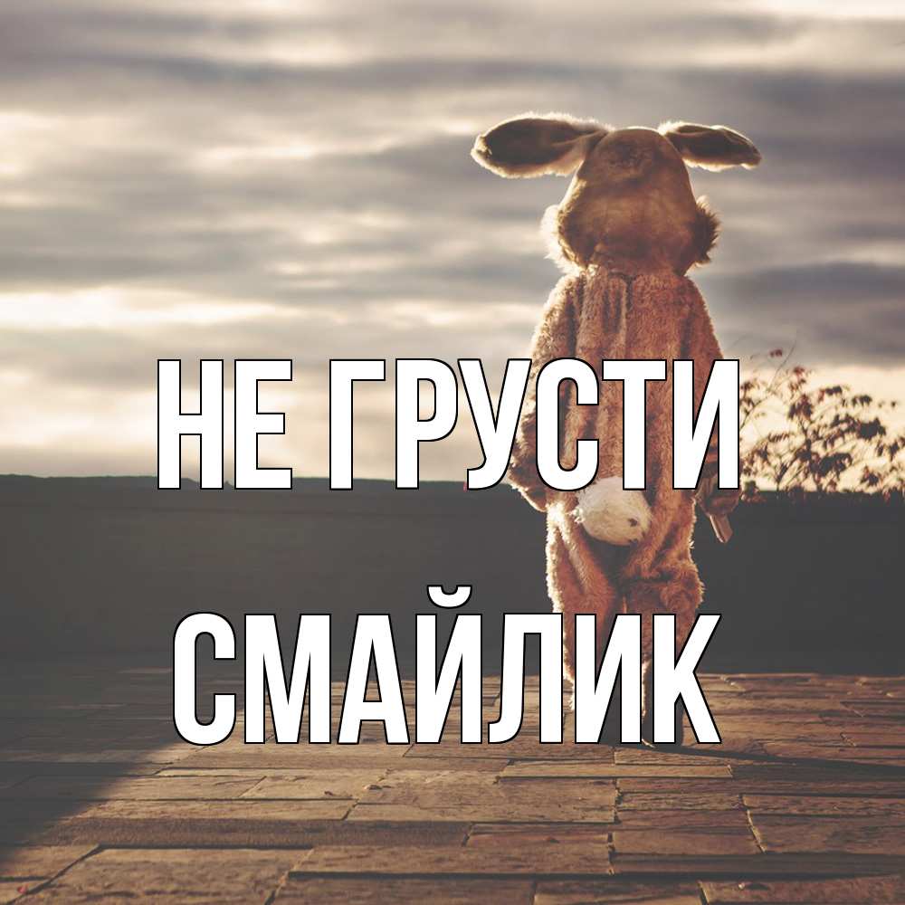 Открытка на каждый день с именем, Смайлик Не грусти со спины Прикольная открытка с пожеланием онлайн скачать бесплатно 