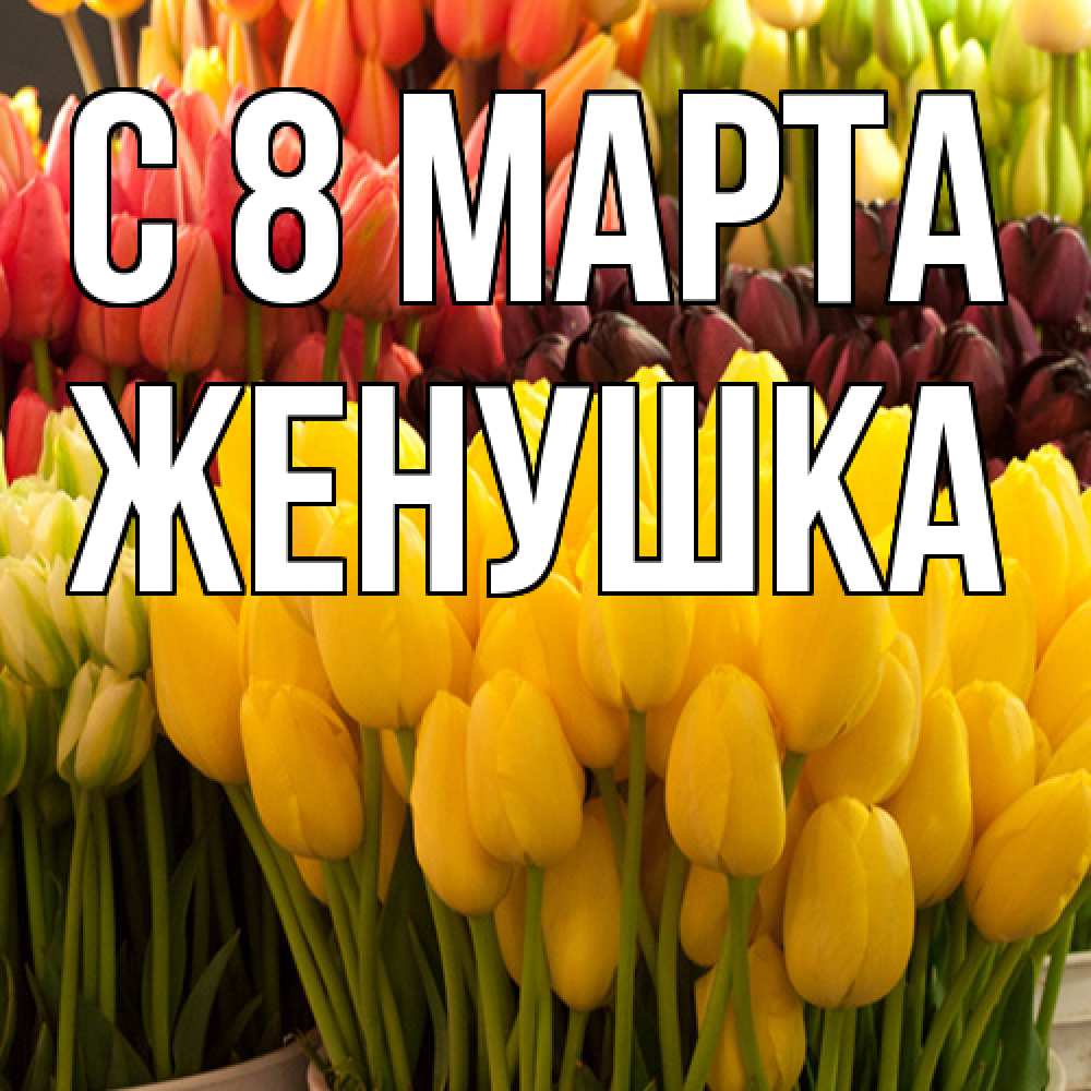 Открытка на каждый день с именем, женушка C 8 МАРТА цветы Прикольная открытка с пожеланием онлайн скачать бесплатно 