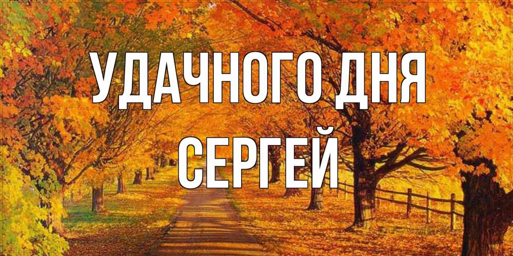 Открытка на каждый день с именем, Сергей Удачного дня деревья с осенними листьями Прикольная открытка с пожеланием онлайн скачать бесплатно 