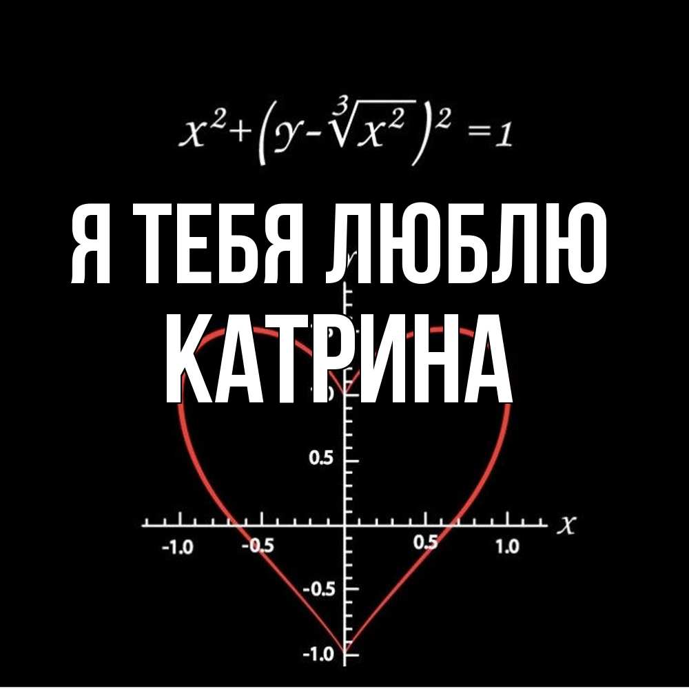 Открытка на каждый день с именем, Катрина Я тебя люблю сердечная формула Прикольная открытка с пожеланием онлайн скачать бесплатно 