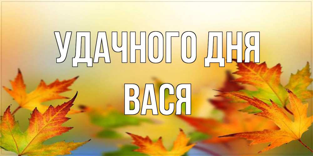 Открытка на каждый день с именем, Вася Удачного дня открытка с пожеланием хорошего осеннего дня Прикольная открытка с пожеланием онлайн скачать бесплатно 