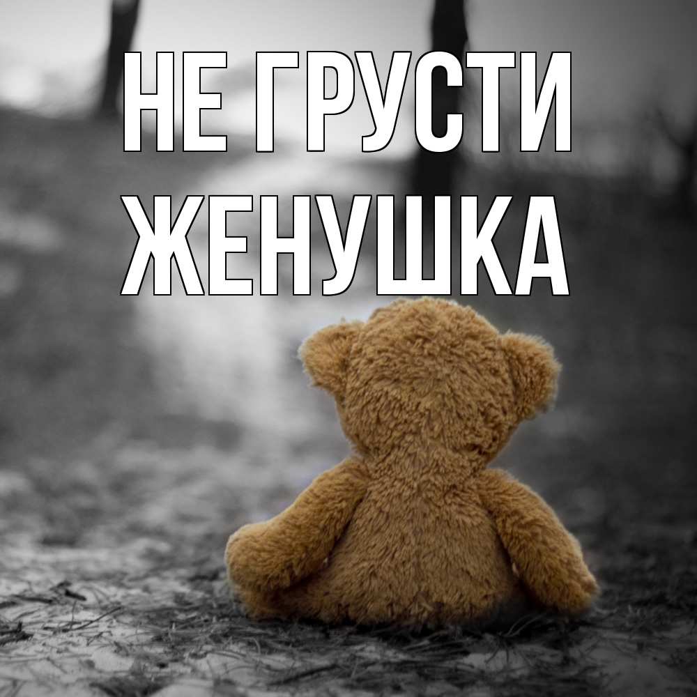 Открытка на каждый день с именем, женушка Не грусти медведь со спин Прикольная открытка с пожеланием онлайн скачать бесплатно 