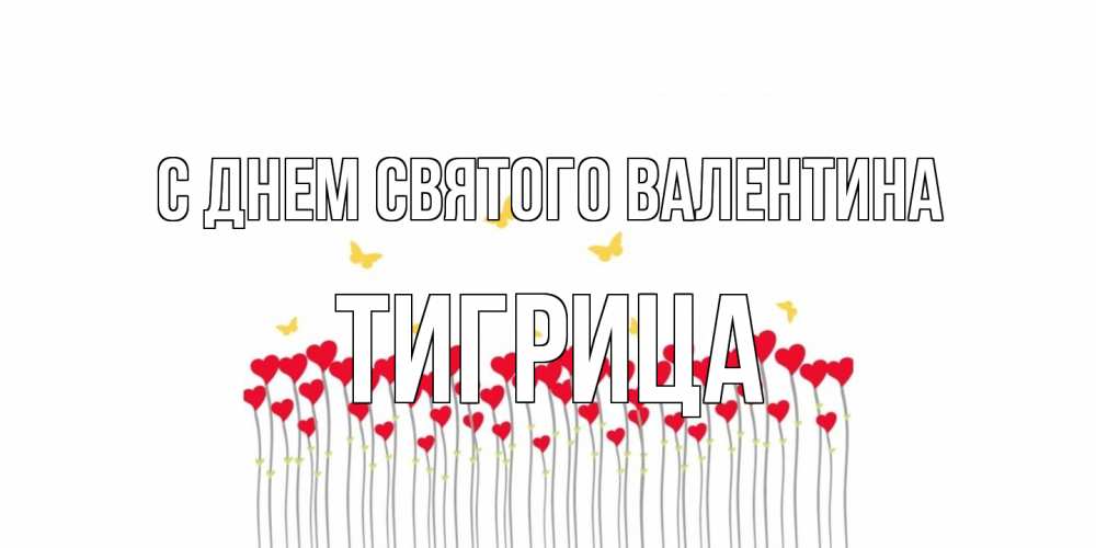 Открытка на каждый день с именем, Тигрица С днем Святого Валентина шары много на палочках Прикольная открытка с пожеланием онлайн скачать бесплатно 