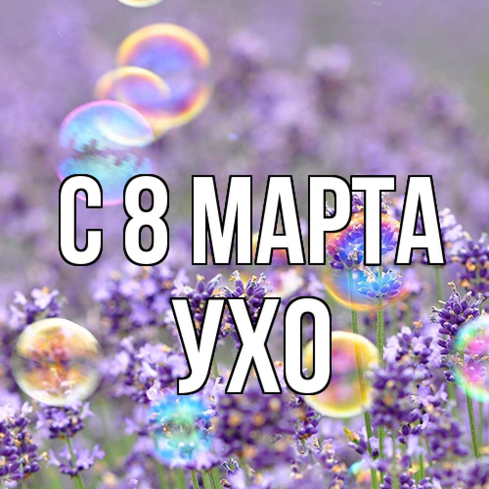 Открытка на каждый день с именем, Ухо C 8 МАРТА цветы Прикольная открытка с пожеланием онлайн скачать бесплатно 