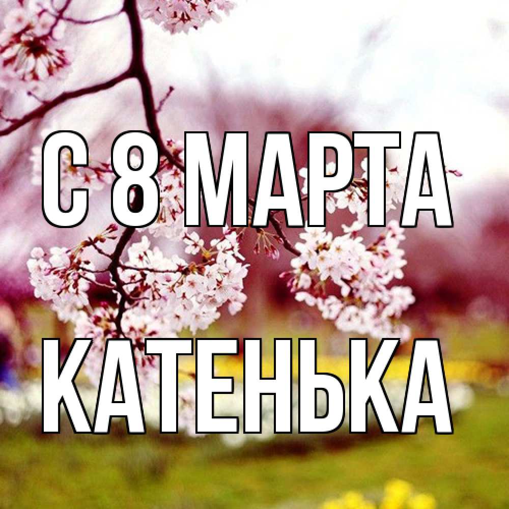 Открытка на каждый день с именем, Катенька C 8 МАРТА яблоня Прикольная открытка с пожеланием онлайн скачать бесплатно 