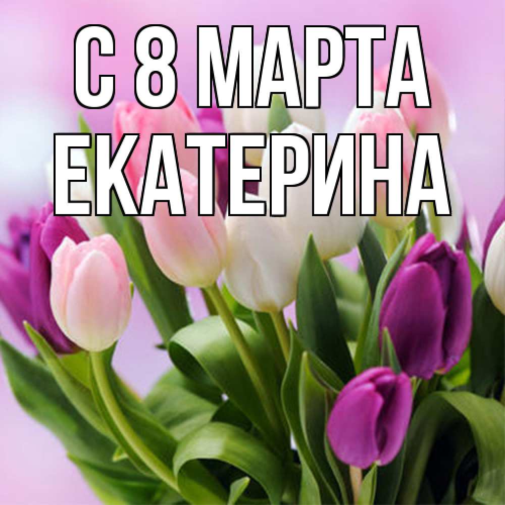 Открытка на каждый день с именем, Екатерина C 8 МАРТА весна март Прикольная открытка с пожеланием онлайн скачать бесплатно 