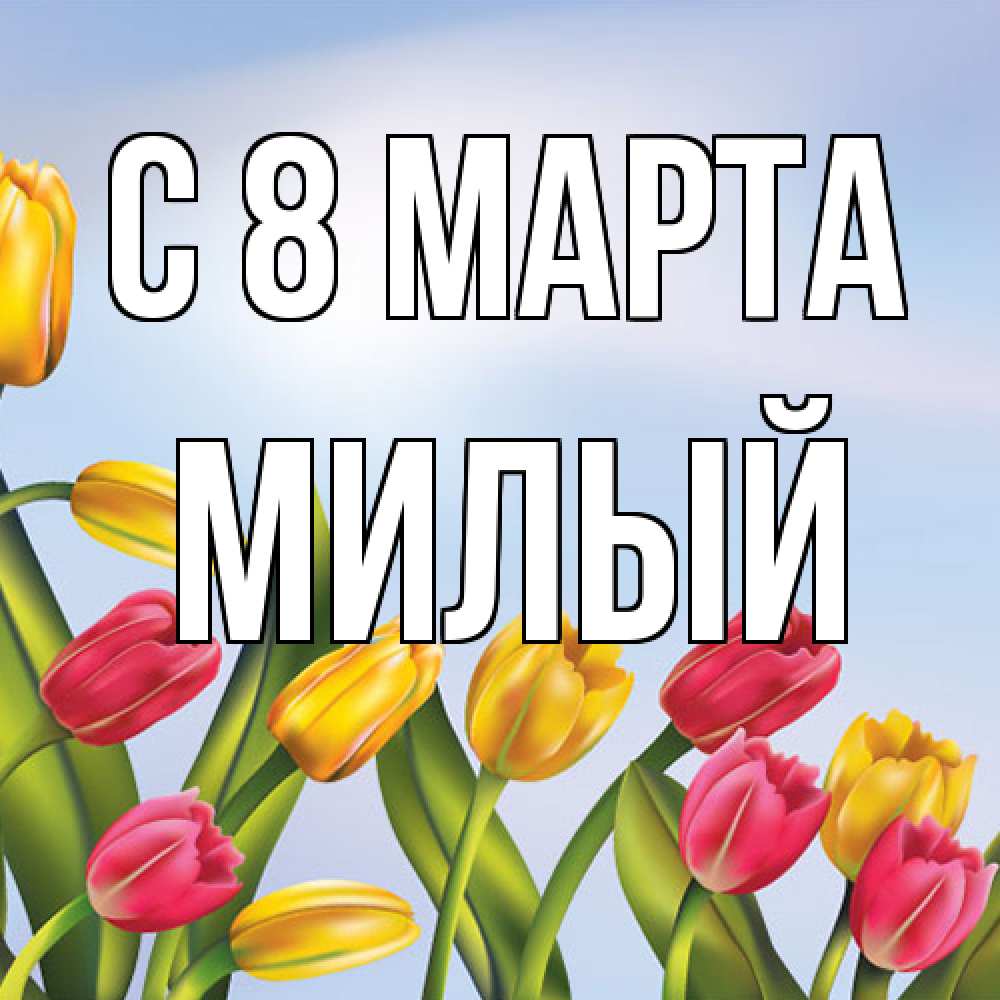 Открытка на каждый день с именем, Милый C 8 МАРТА международный женский день Прикольная открытка с пожеланием онлайн скачать бесплатно 