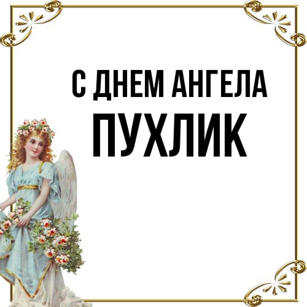 Открытка на каждый день с именем, пухлик С днем ангела с именинами от девушки ангела Прикольная открытка с пожеланием онлайн скачать бесплатно 