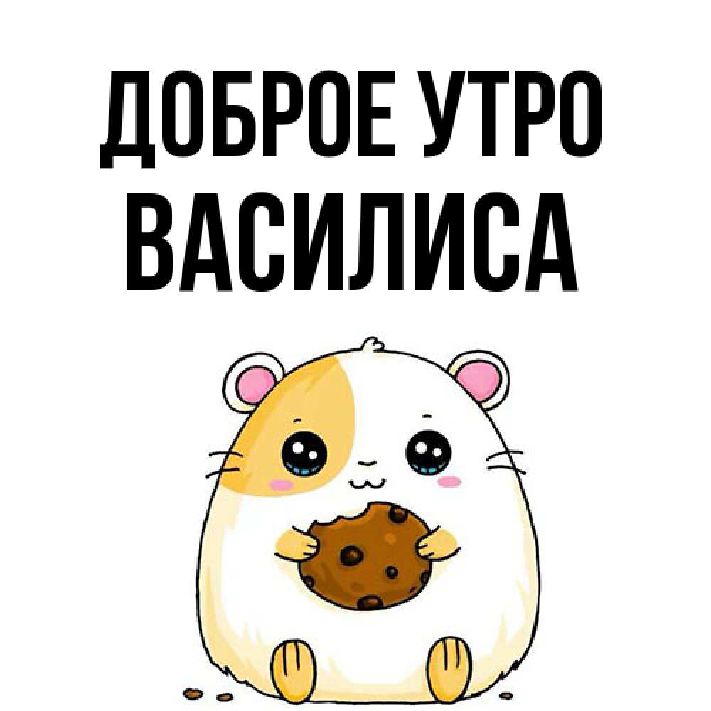 Открытка на каждый день с именем, Василиса Доброе утро есть печеньку. Утречко Прикольная открытка с пожеланием онлайн скачать бесплатно 