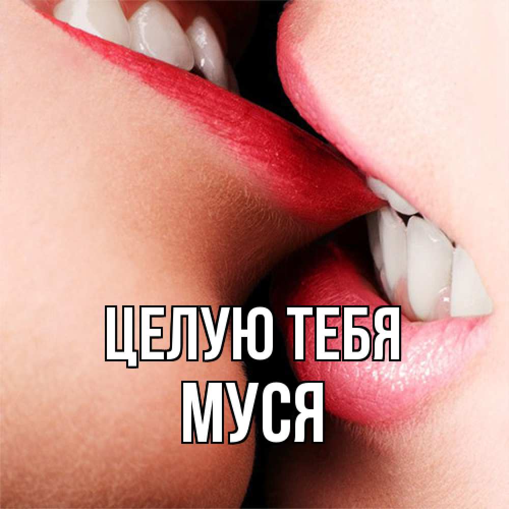 Открытка на каждый день с именем, Муся Целую тебя поцелуй открытки бесплатно Прикольная открытка с пожеланием онлайн скачать бесплатно 