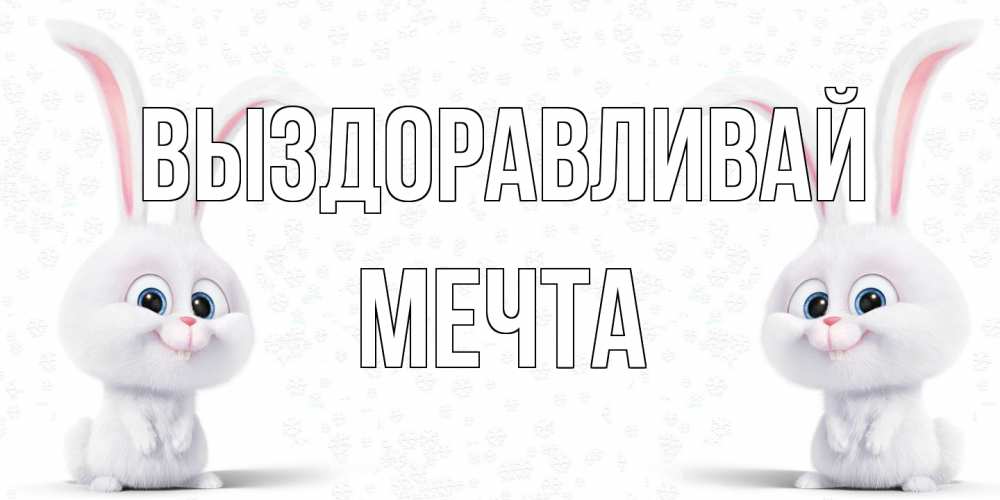 Открытка на каждый день с именем, мечта Выздоравливай не болей с зайцем Прикольная открытка с пожеланием онлайн скачать бесплатно 