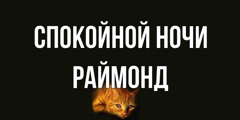 Открытка на каждый день с именем, Раймонд Спокойной ночи кот Прикольная открытка с пожеланием онлайн скачать бесплатно 