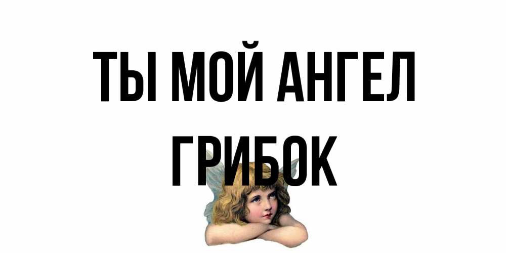 Открытка на каждый день с именем, Грибок Ты мой ангел ангел Прикольная открытка с пожеланием онлайн скачать бесплатно 